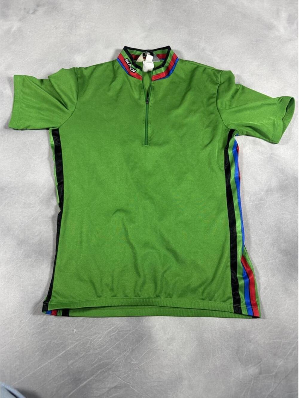Vintage 90s SUGOI Cycling Jersey Made in Canada Green